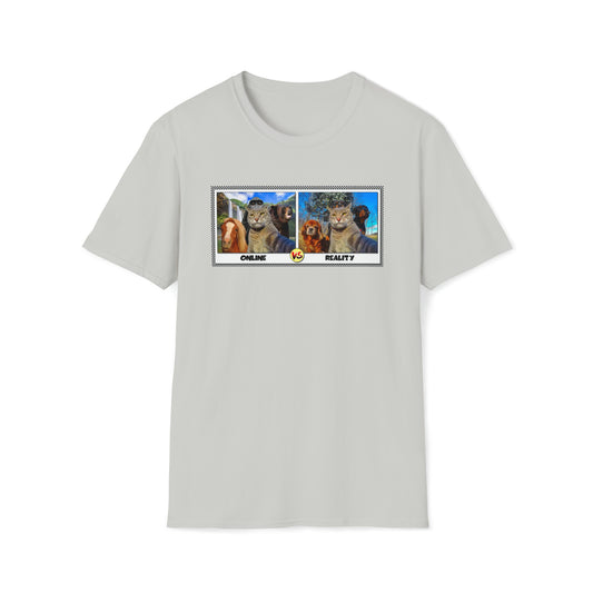 Manny The Selfie Cat Online vs Reality Tee