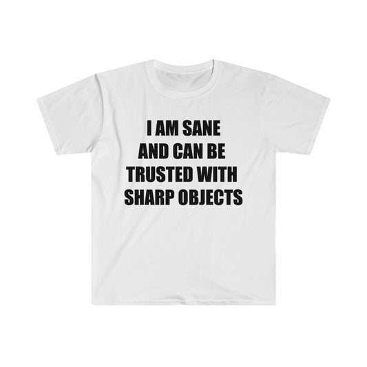 I am sane and can be trusted with sharp objects T - Sexyberry