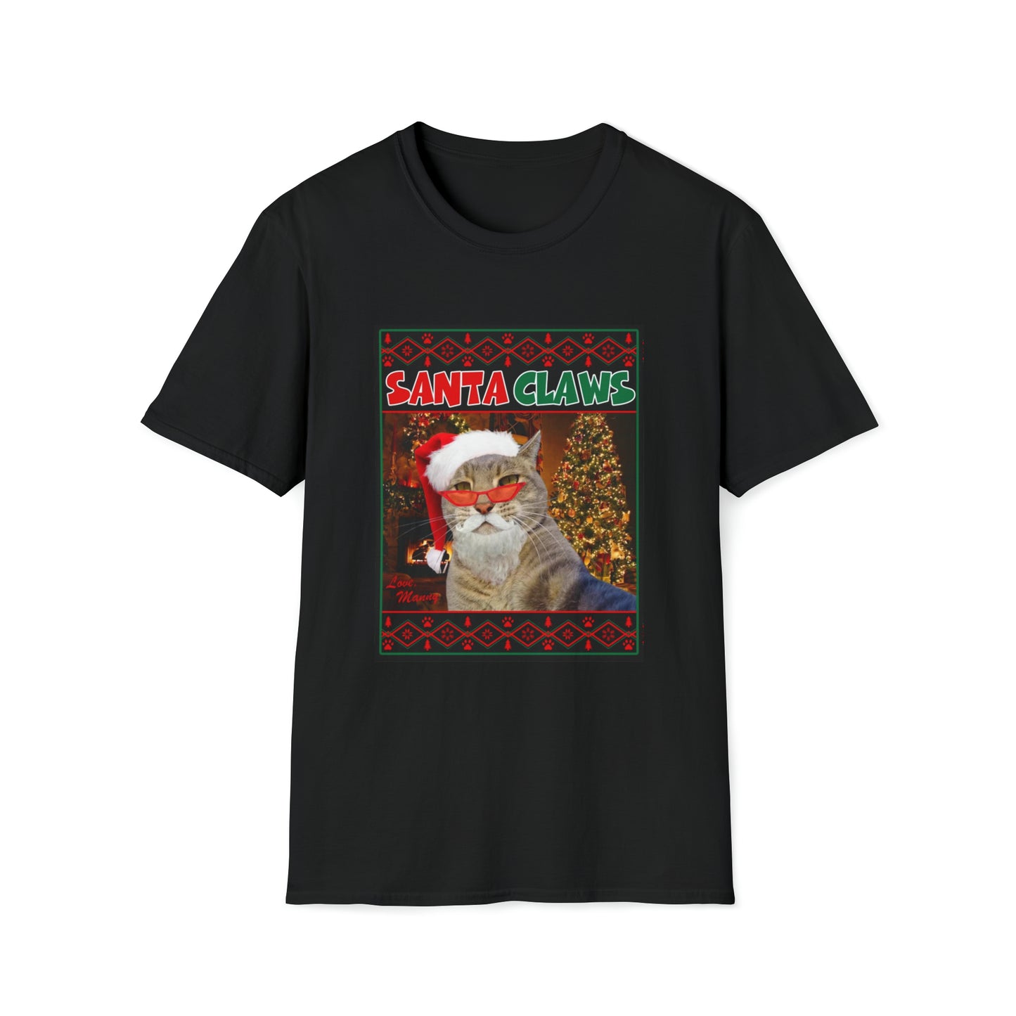 Santa Claws Manny The Selfie Cat Tshirt