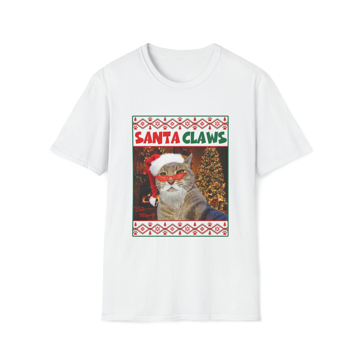 Santa Claws Manny The Selfie Cat Tshirt